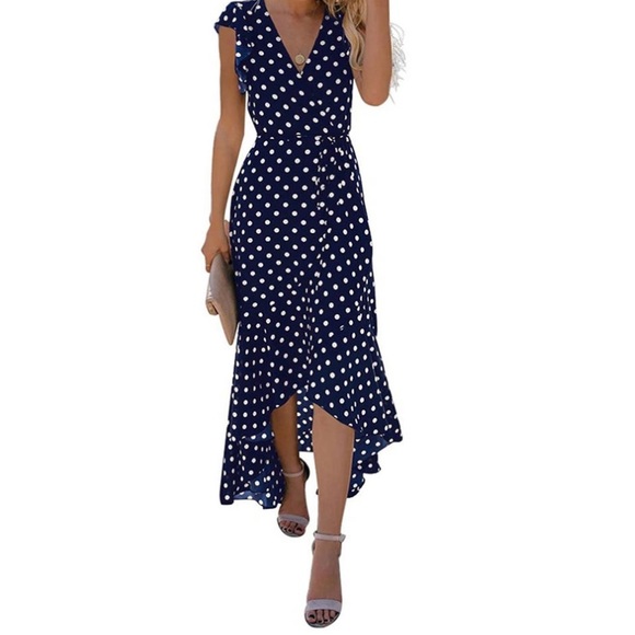 Amazon Dresses & Skirts - NWOT Women's Summer Cross V Neck Dress Bohemian Flowy Long Maxi Dresses